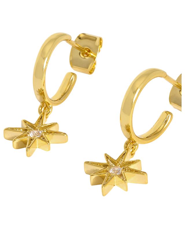 North Star CZ golden hoop earrings ESTELLA BARTLETT