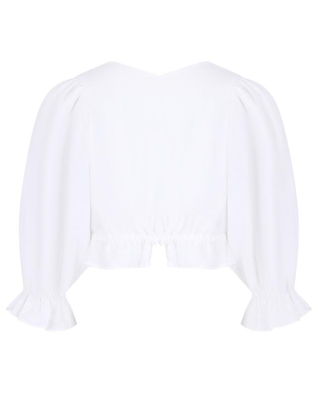 Carla cropped linen puff sleeve blouse ARKITAIP