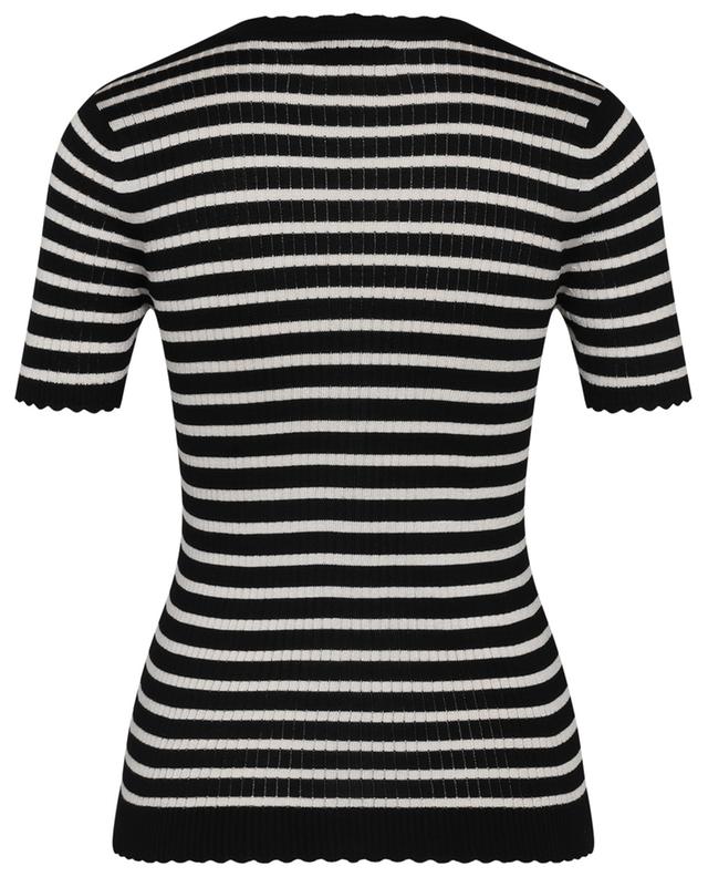 Scalloped striped short-sleeved jumper UNE HEURES