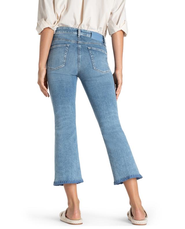 Paris cropped kick-flare jeans with tweed pockets CAMBIO
