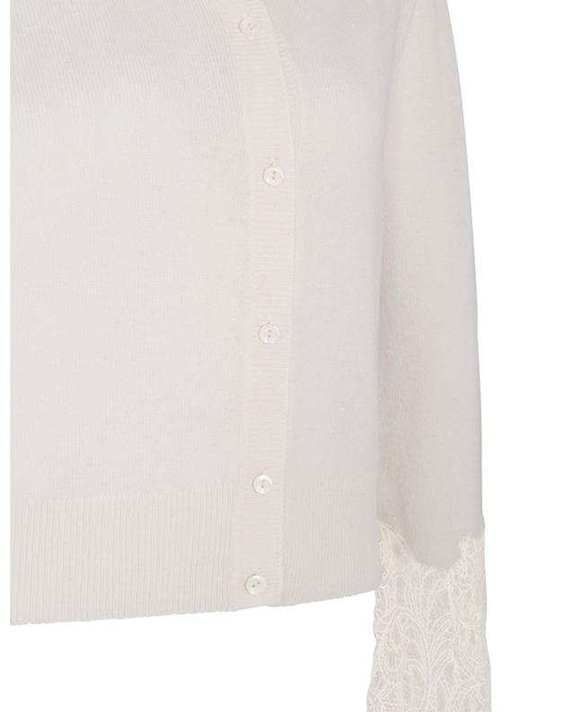 Lace adorned short cashmere button-down cardigan ERMANNO SCERVINO