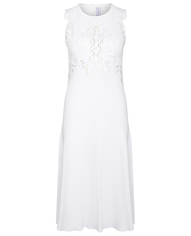 Sleeveless cady midi dress with openwork embroidery ERMANNO SCERVINO