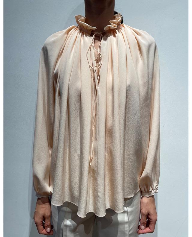 Ruffle adorned loose silk blouse LANVIN