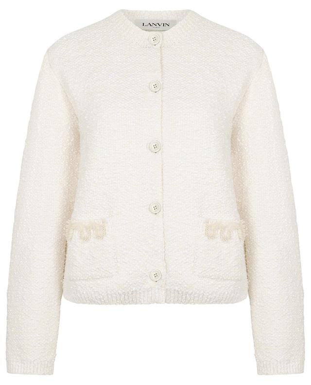Tweed knit boxy cardigan with bead embroideries LANVIN