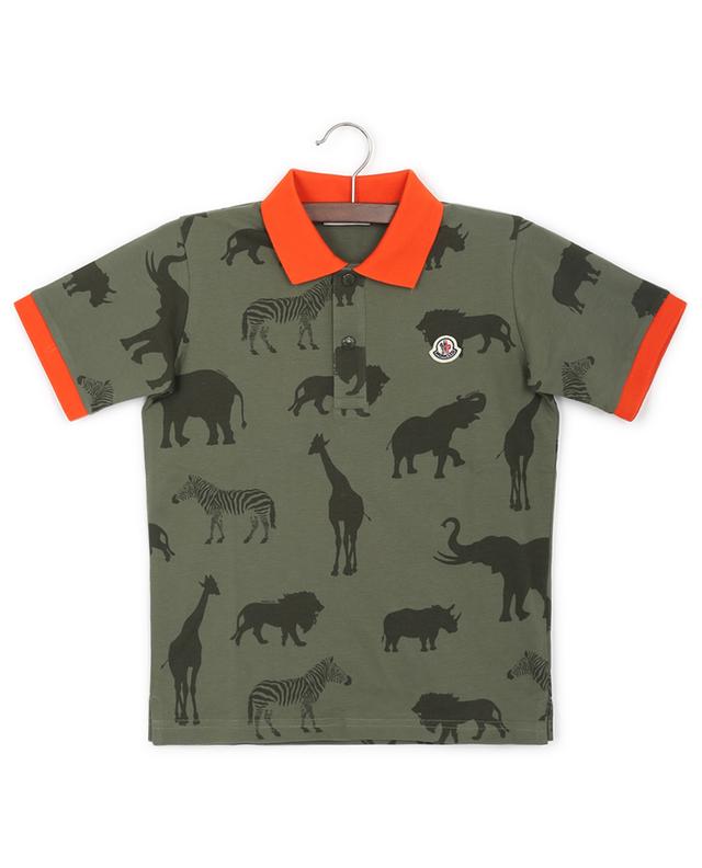 Savannah animal printed boy&#039;s polo shirt MONCLER