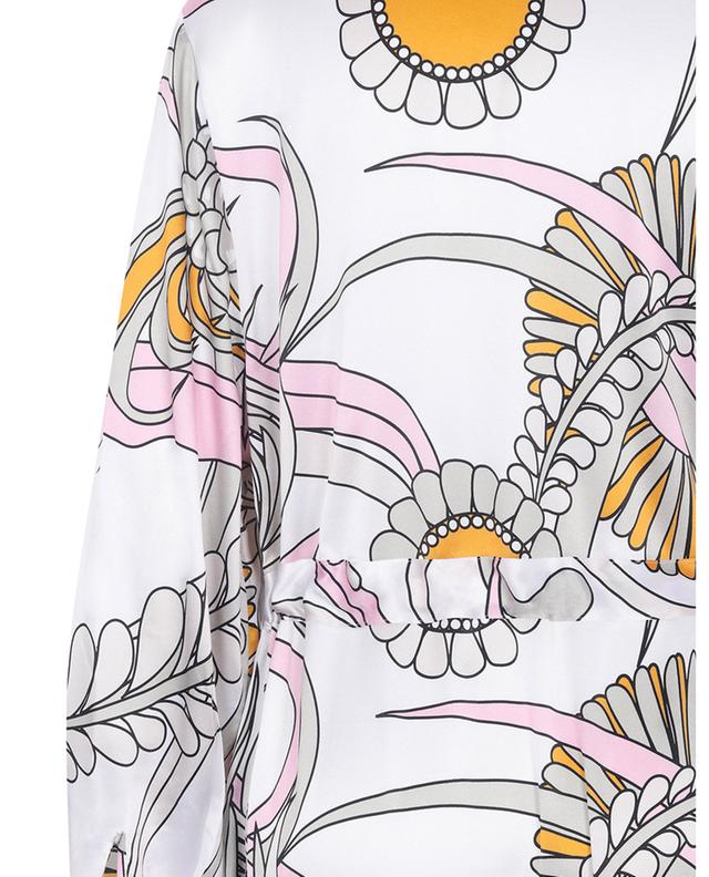 Flower printed long silk shirt dress HERZEN&#039;S ANGELEHEIT