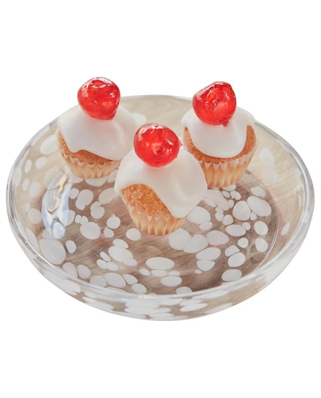 Jali glass dessert plate OYOY LIVING DESIGN