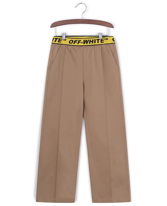 Logo Industrial boy&#039;s chino trousers OFF WHITE