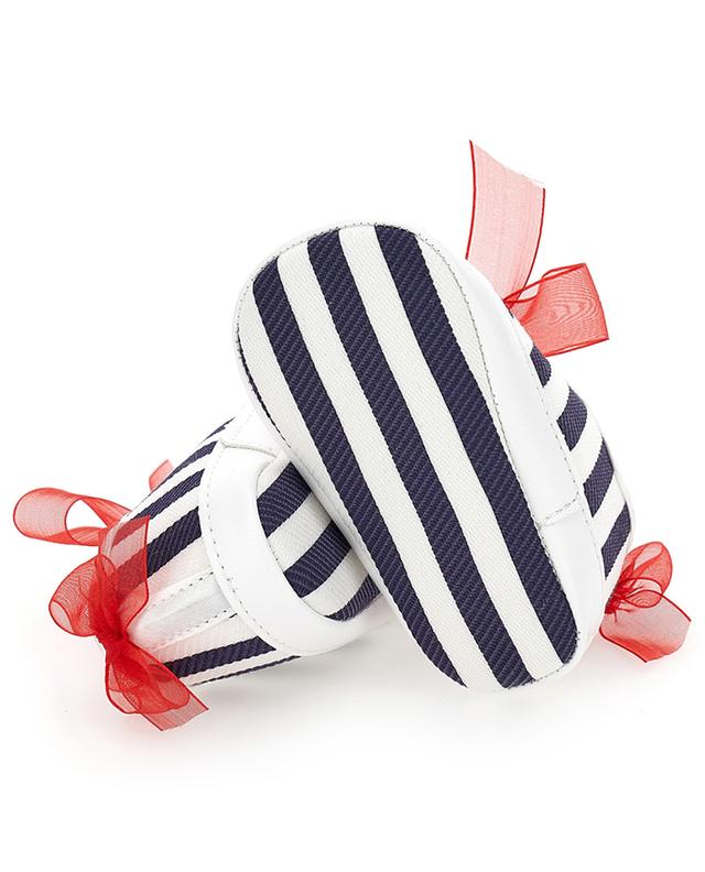 Rhinestone adorned striped girl&#039;s sneakers MONNALISA