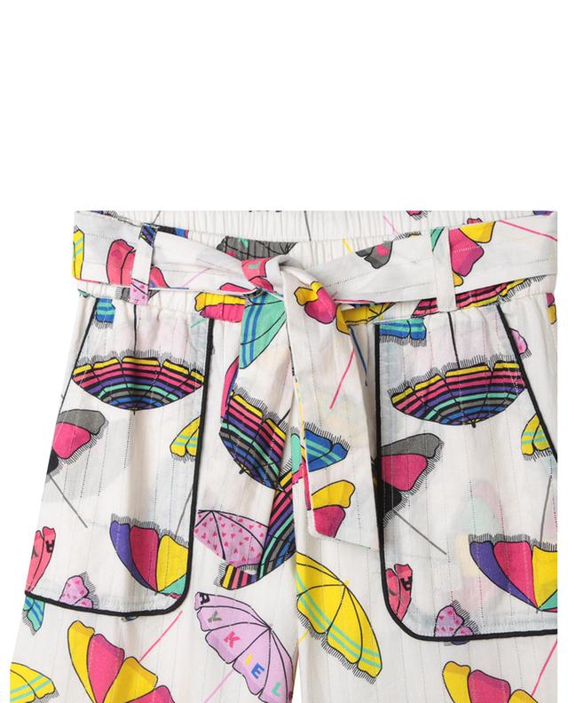 Verkürzte Mädchen-Hose mit weitem Bein und Sonnenschirm-Print SONIA RYKIEL