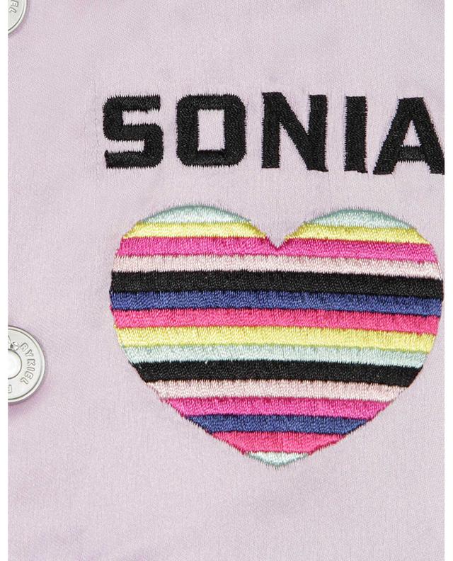 Striped heart embroidered girl&#039;s satin bomber jacket SONIA RYKIEL