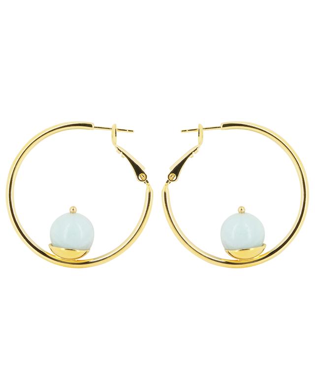 Sonia S howlite adorned golden hoop earrings D&#039;ESTRËE