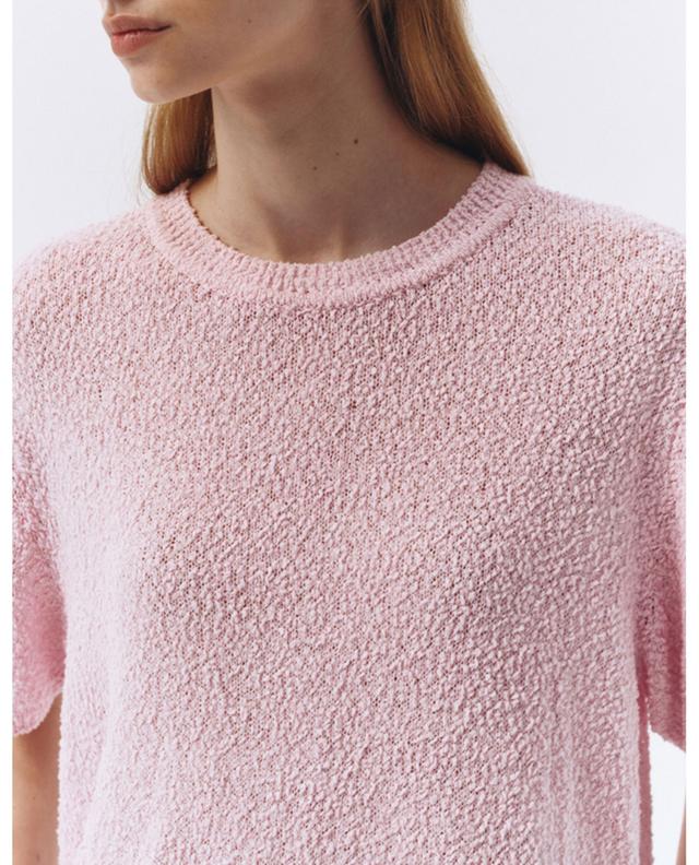 Kurzarm-Pullover aus Baumwoll-Bouclé DUNST