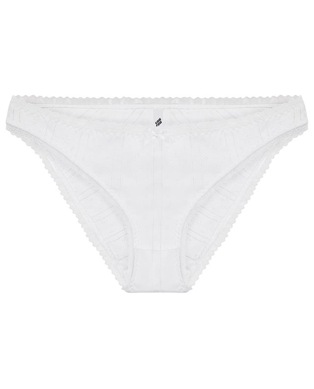The Low Rise Pointelle organic cotton and lace briefs COU COU
