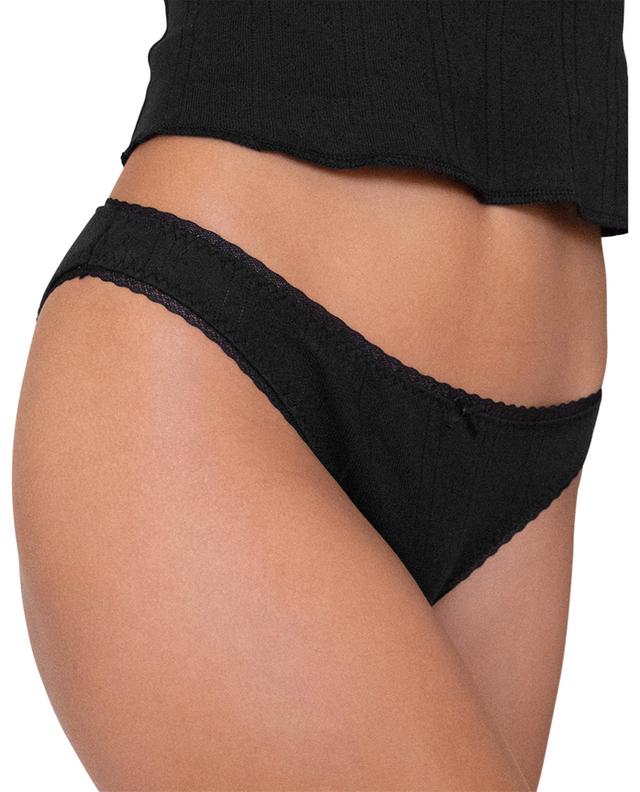 The Low Rise Pointelle organic cotton and lace briefs COU COU