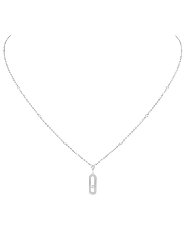 Move Uno long white gold and diamond necklace MESSIKA