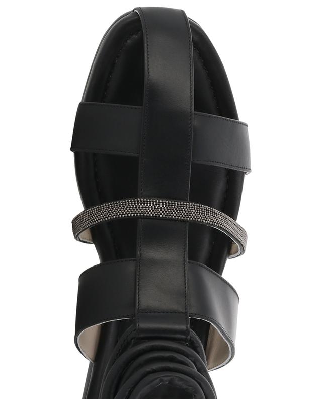 Laced smooth leather flat sandals FABIANA FILIPPI