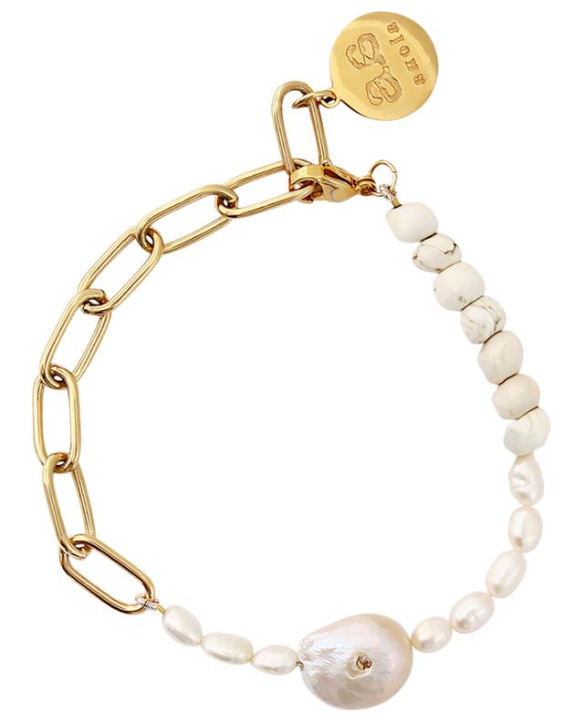 Caspian pearl and howlite bracelet BY ALONA