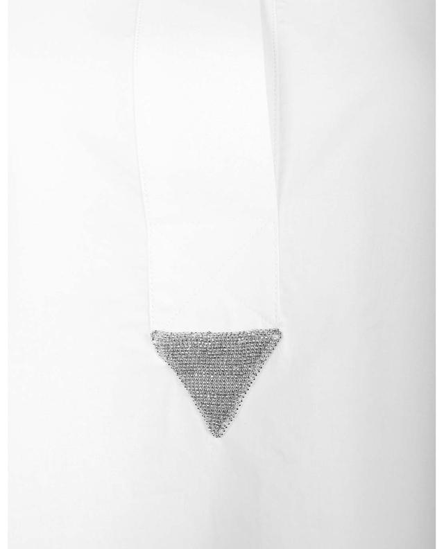 Materialmix-Kurzarm-Polohemd mit Perlen FABIANA FILIPPI
