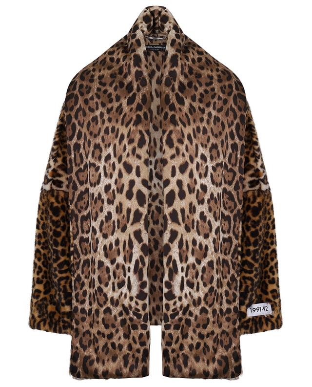 KIM DOLCE &amp; GABBANA leopard printed faux fur cape DOLCE &amp; GABBANA