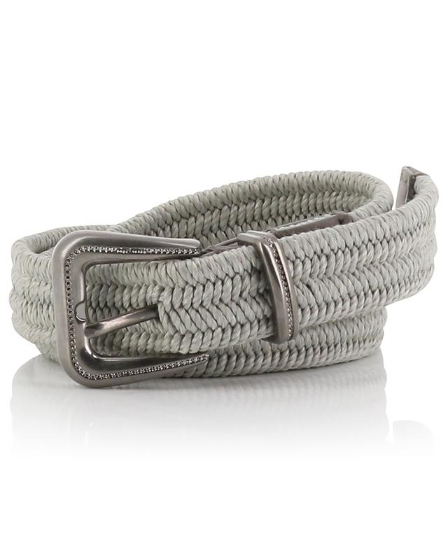 Elasticated linen blend braided belt 25 mm BRUNELLO CUCINELLI