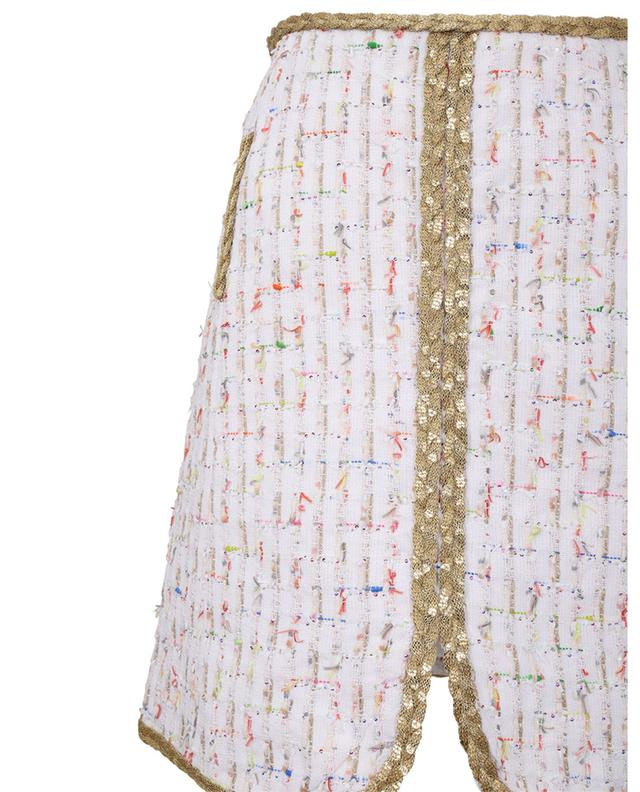 A-förmiger Minirock aus Tweed mit Pailletten-Zöpfen GIAMBATTISTA VALLI