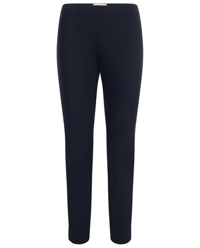 Seductive cotton blend tapered-leg trousers navyblue a26800