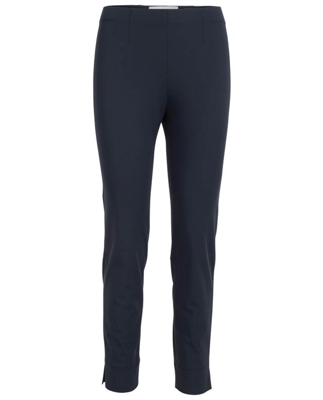 Seductive cotton blend tapered-leg trousers navyblue a26800