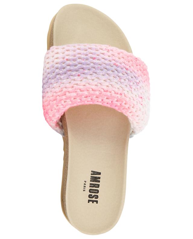 Neon Painting tie-and-dye effect knit slides AMROSE