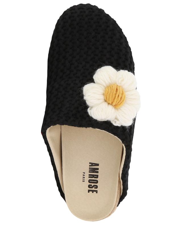 Daisy embroidered knit clogs in cotton and wool AMROSE