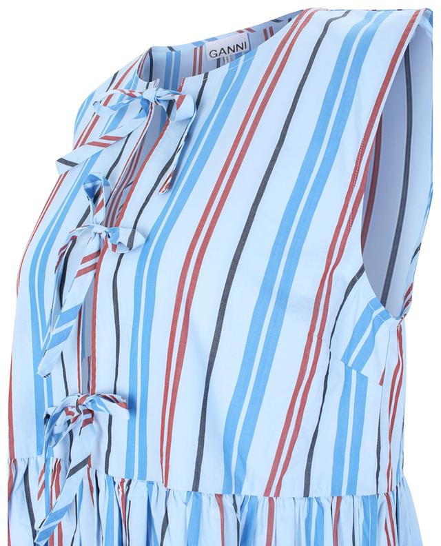 Striped poplin sleeveless midi dress GANNI