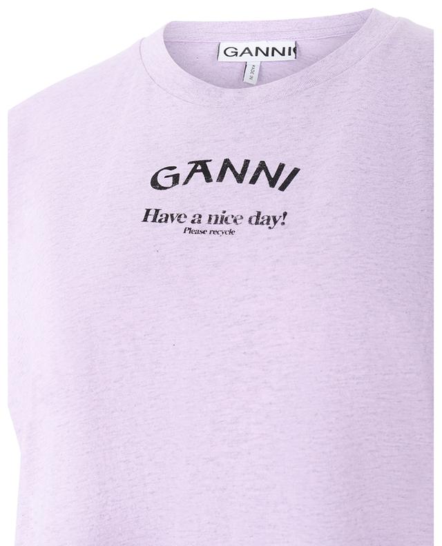 T-shirt chiné en coton bio Have à nice day! GANNI