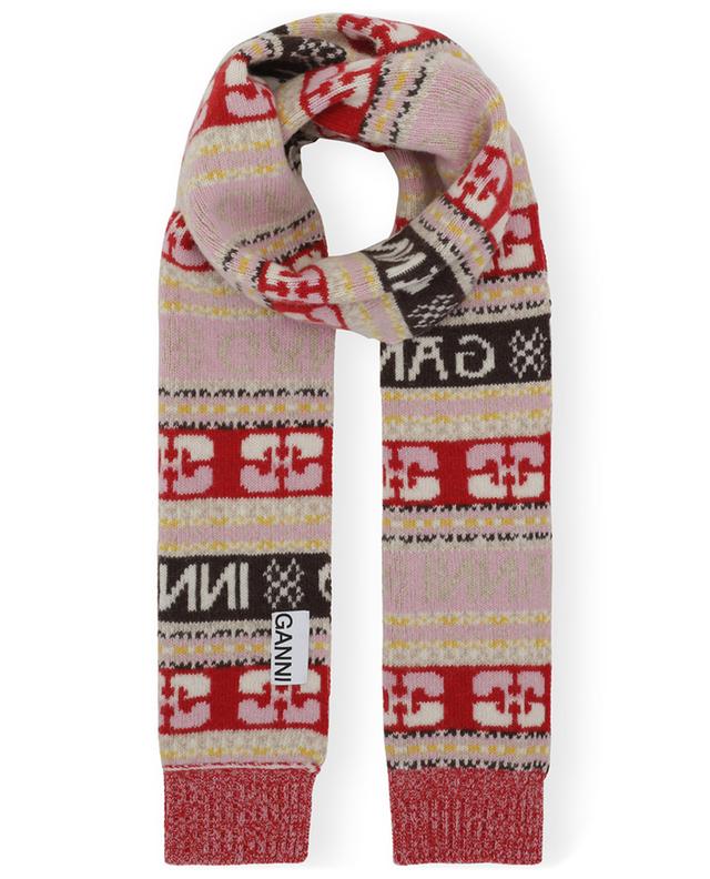 GANNI Butterfly jacquard knit scarf - Bongenie Grieder