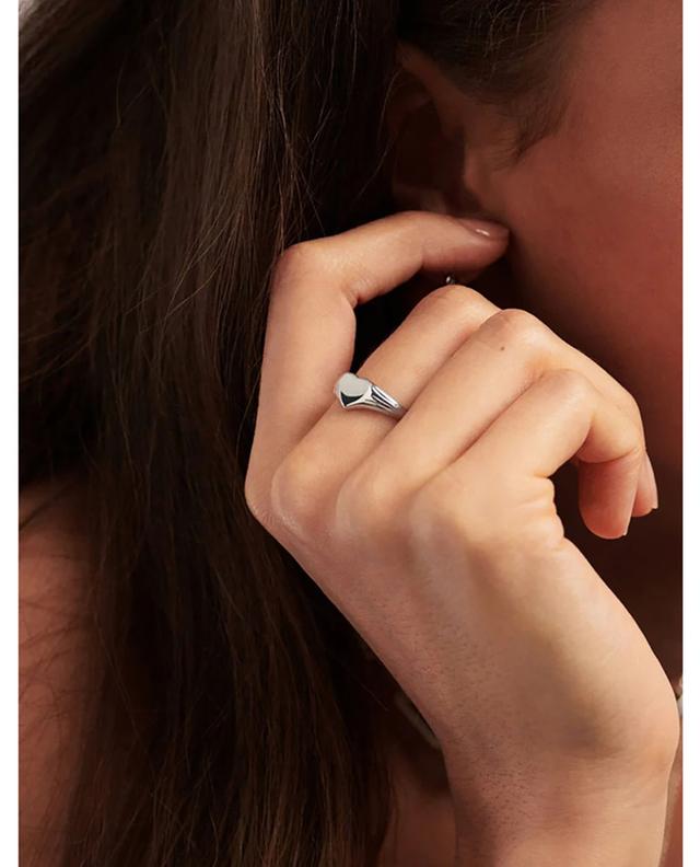 Engravable Heart silver signet ring MISSOMA