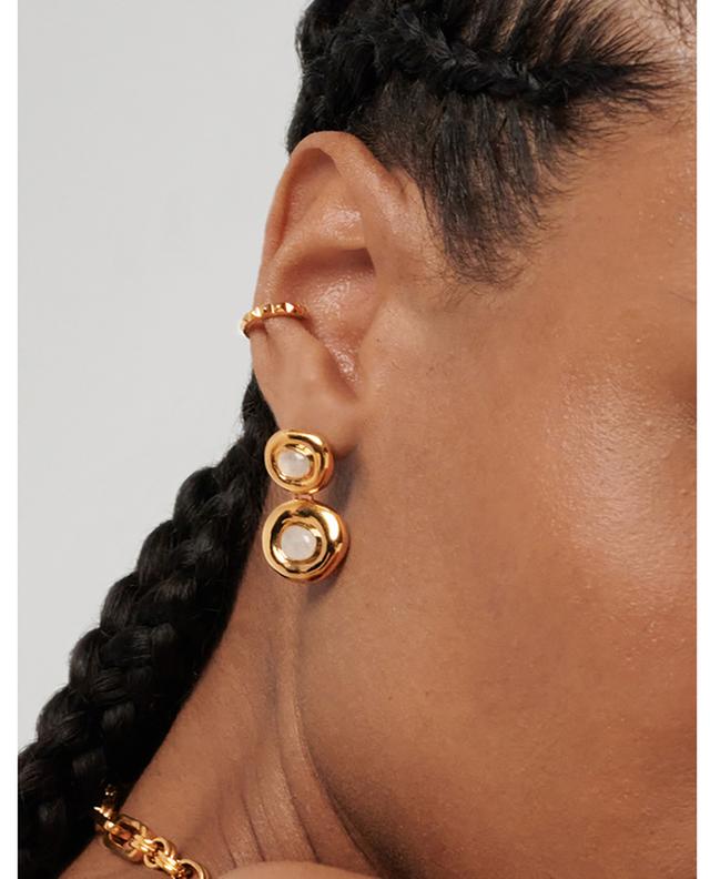 Boucles d&#039;oreilles pendantes dorées avec pierre de lune Molten Doughnut Double MISSOMA