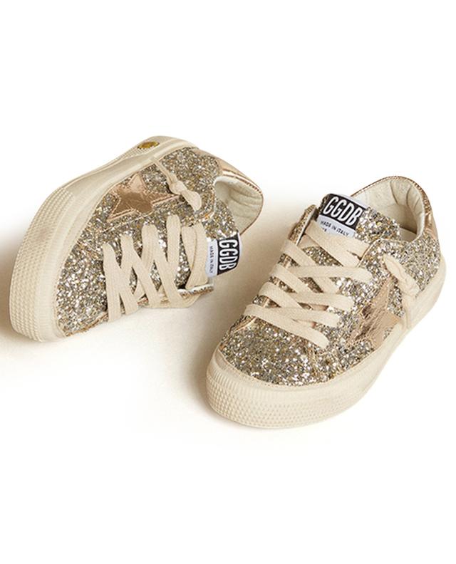 May Young low-top girl&#039;s glitter sneakers GOLDEN GOOSE