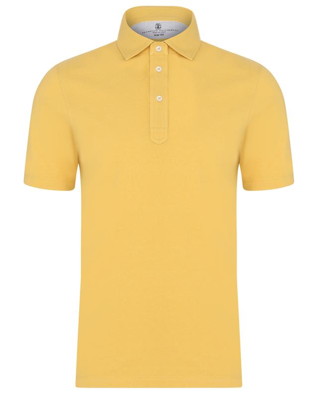 Short-sleeved slim fit cotton piqué polo shirt BRUNELLO CUCINELLI