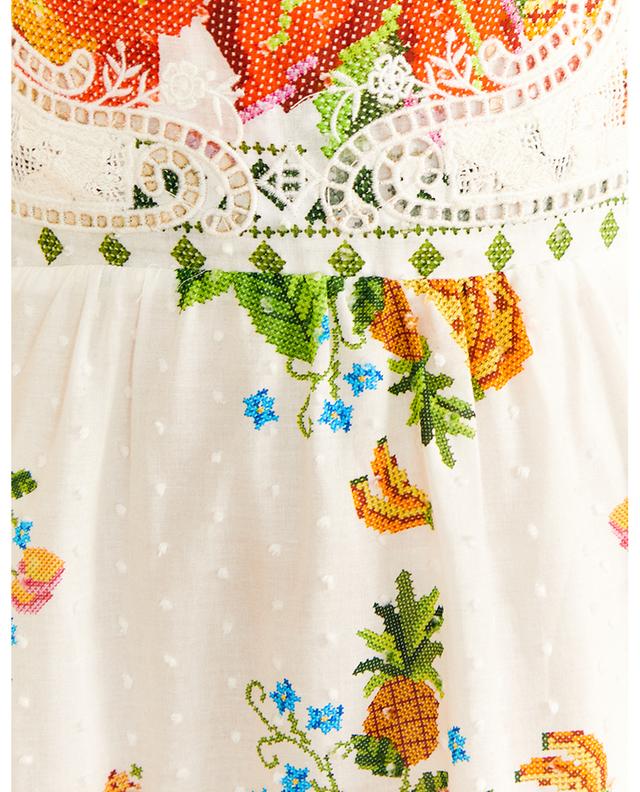 Mini robe en coton imprimée et brodée Tropical Romance Scarf FARM RIO