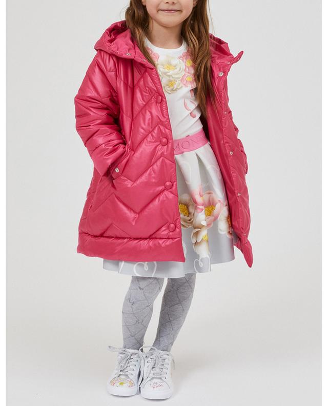 Girl&#039;s hooded zigzag quilted coat MONNALISA