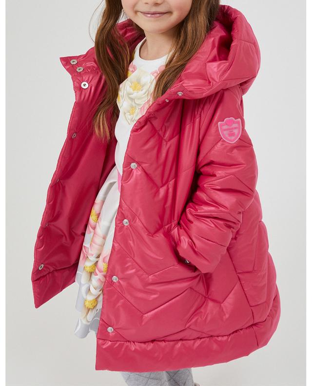 Girl&#039;s hooded zigzag quilted coat MONNALISA