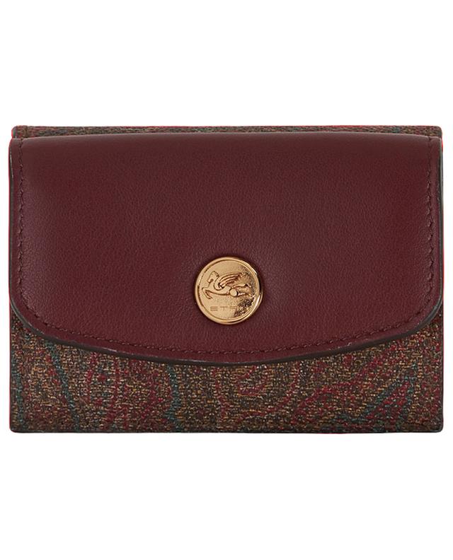 Mini-Brieftasche aus Jacquard und Leder Paisley ETRO