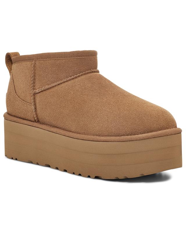 Classic Ultra Mini Platform shearling lined suede ankle boots UGG