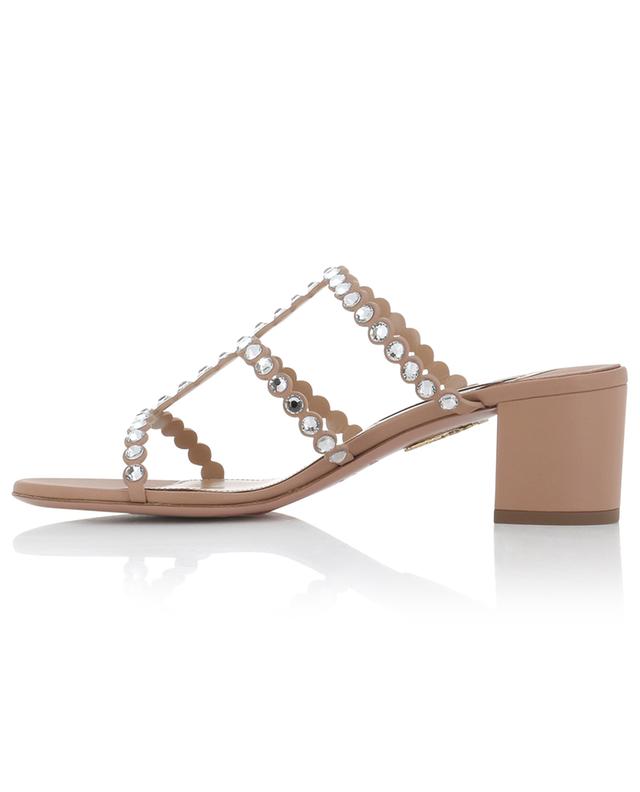 Tequila 50 leather and crystal open-toe mules AQUAZZURA