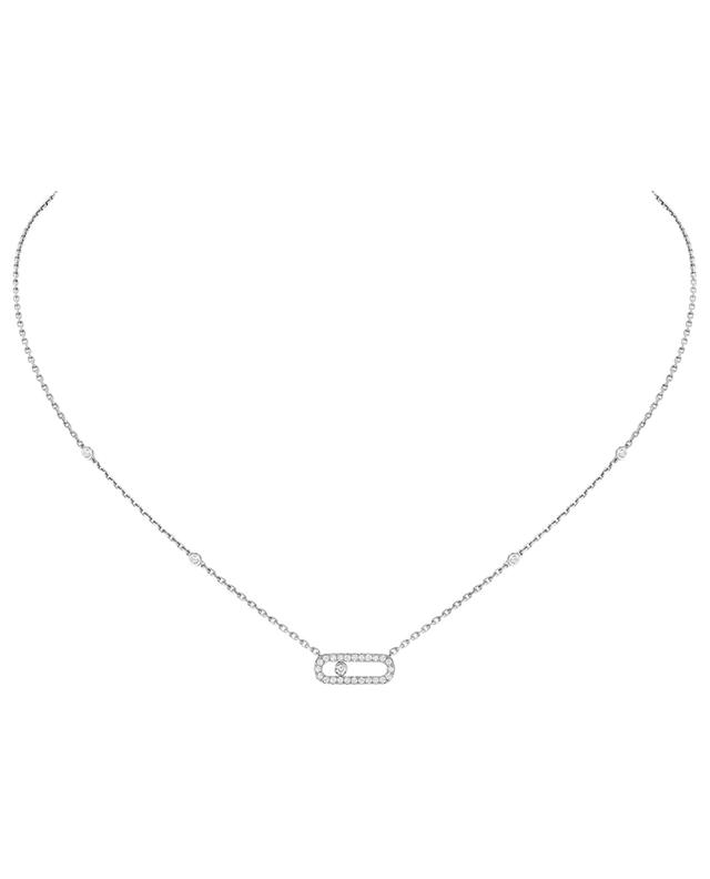Move Uno Pavé white gold and diamond necklace MESSIKA
