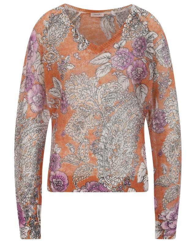 Rose and Paisley printed mohair blend jumper TWINSET