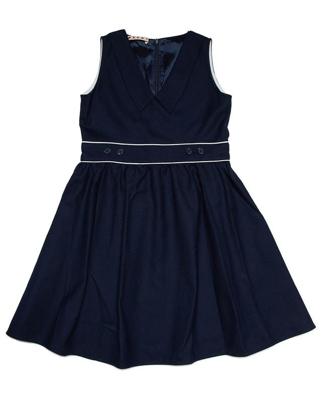 Sleeveless twill girl&#039;s dress with piping MARNI