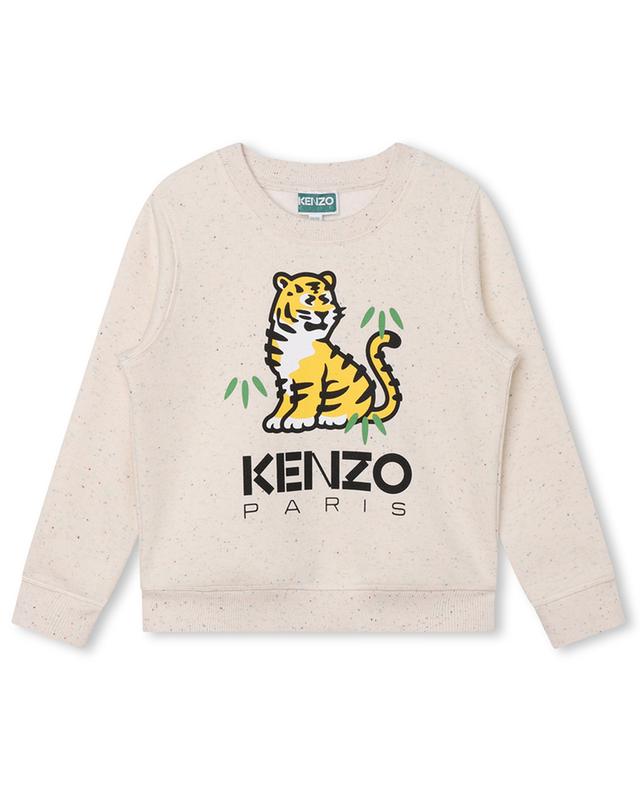 Sweat-shirt à col rond en coton garçon Tokyo Paris Kotora Tiger KENZO