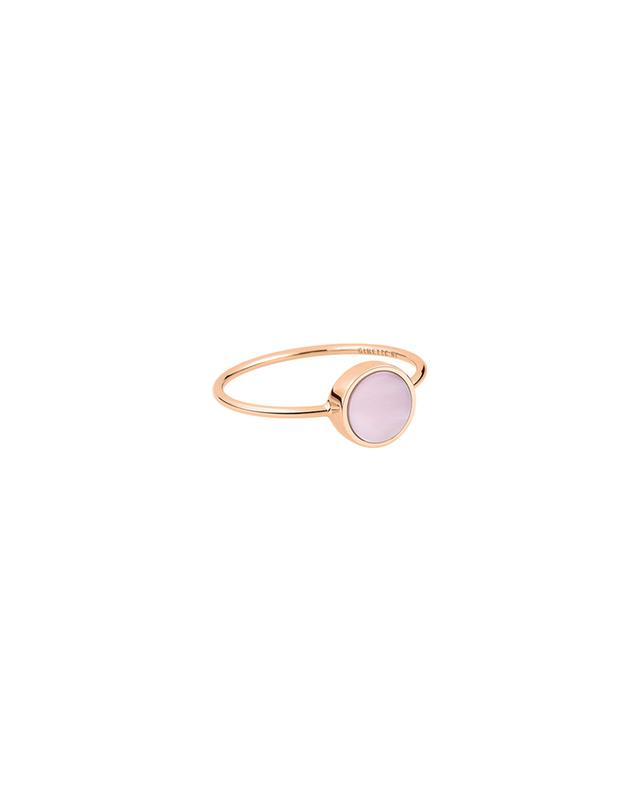 Mini Ever Disc rose gold and pink mother-of-pearl ring GINETTE NY