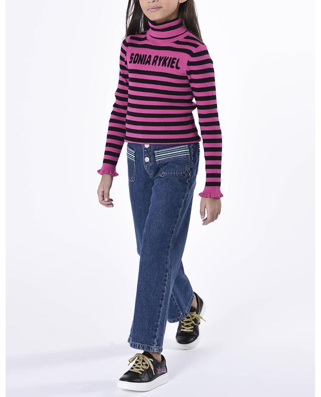 Girls&#039; cotton wide-leg jeans with striping SONIA RYKIEL