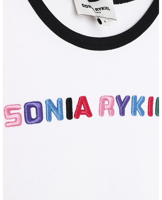 T-shirt à manches courtes en coton fille brodé logo SONIA RYKIEL
